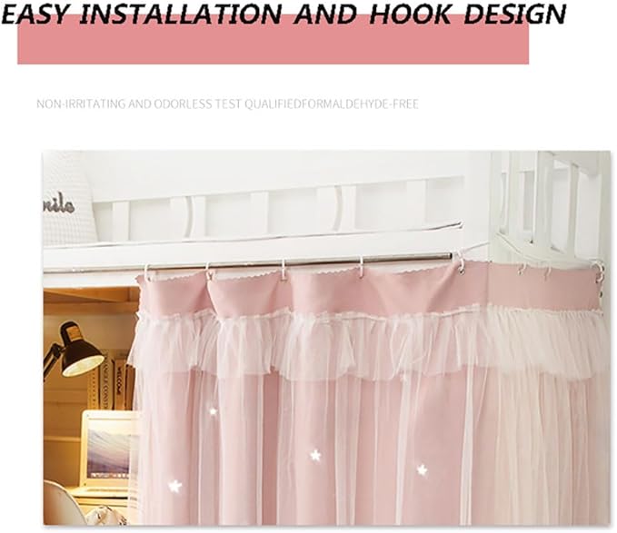 1 Panel Dorm Bunk Bed Curtain Students Dormitory Bottom Bed Cloth Curtain Dustproof Single Bed Blackout Curtains Net Panels Loft Bedding Canopy Tent Spread Curtain Shading Drapes