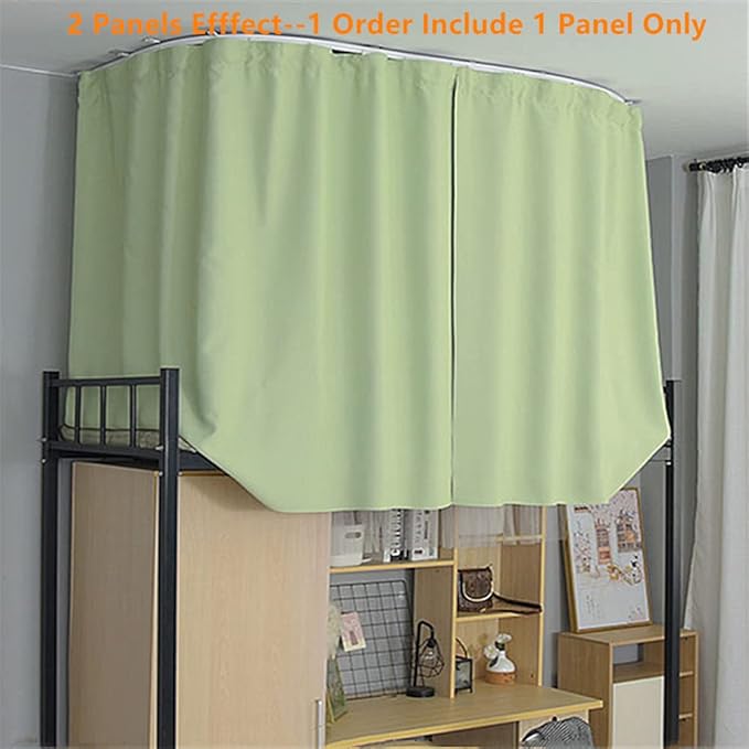 Green Bed Curtain Grommet Solid Blackout Drapes 47 Inches Length Light Blocking Privacy Room Divider for Student Dormitory Bunk Beds,1 Panel W79 x L47 Inch