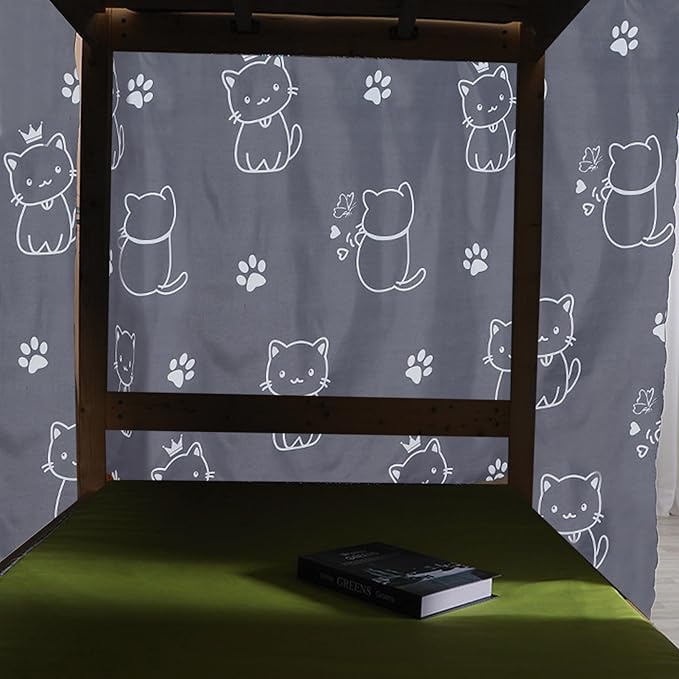 Students Dormitory Bunk Bed Curtain Cartoon Blackout Single Bed Curtain Privacy Shading Dustproof Bed Canopy, 1.1m, 3pcs