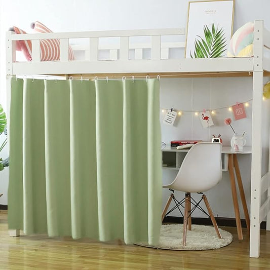 Green Bed Curtain Grommet Solid Blackout Drapes 47 Inches Length Light Blocking Privacy Room Divider for Student Dormitory Bunk Beds,1 Panel W79 x L47 Inch