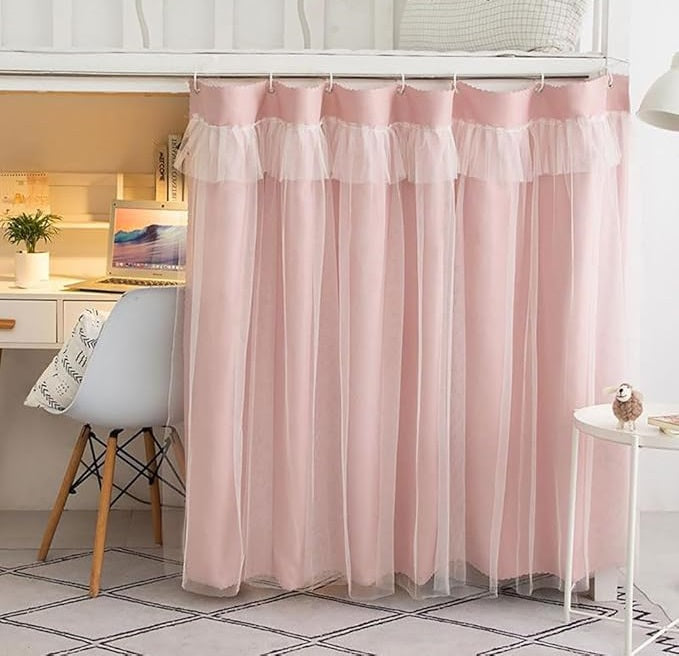 1 Panel Dorm Bunk Bed Curtain Students Dormitory Bottom Bed Cloth Curtain Dustproof Single Bed Blackout Curtains Net Panels Loft Bedding Canopy Tent Spread Curtain Shading Drapes
