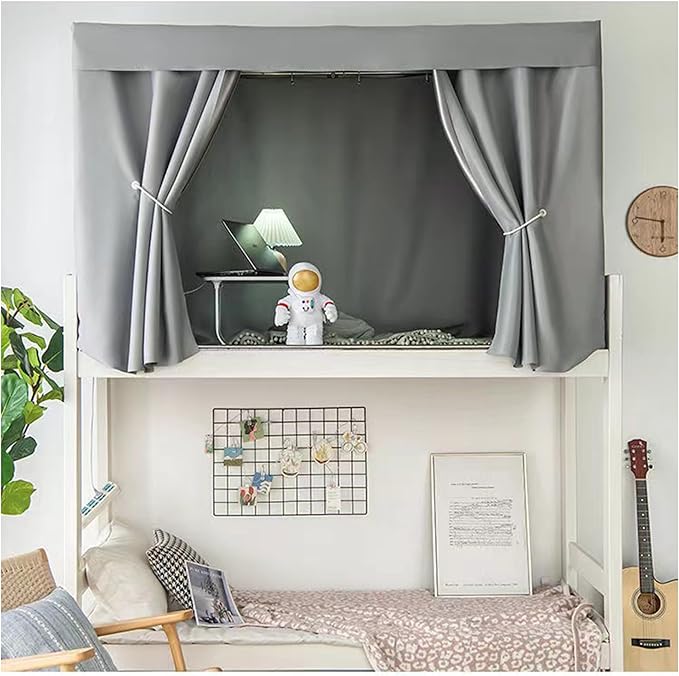 1 Panel Dorm Home Solid Thicken Bunk Blackout Bed Curtains Cloth Bed Canopy Men Women Single Sleeper