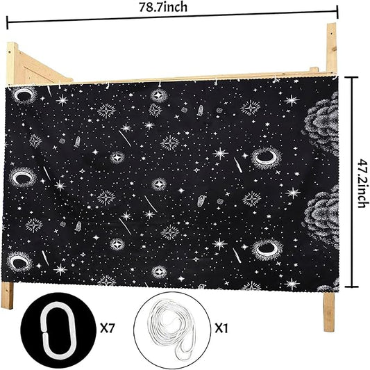 Bunk Bed Curtains Dormitory Room Lightproof Decorative Roomate Privacy Cover Canopy Photo Background Decor Backdrop Blackout Curtain Stars