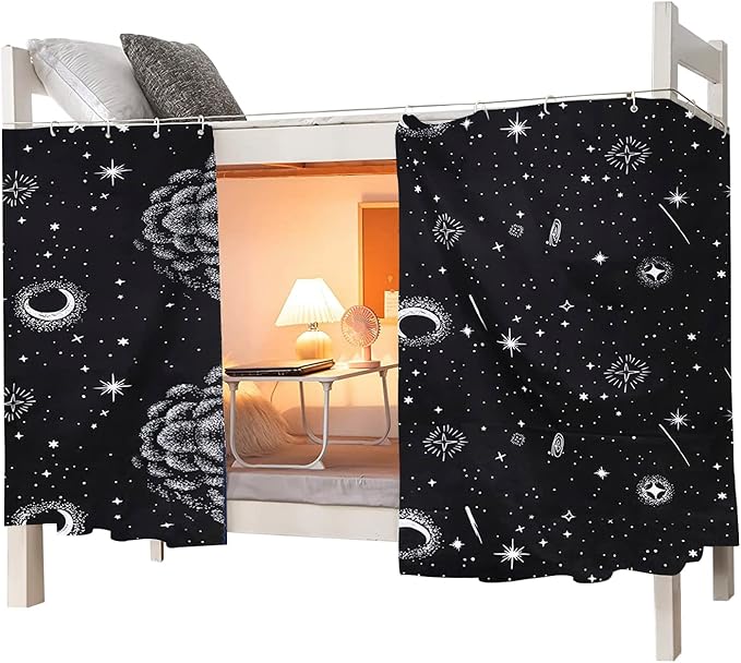 Bunk Bed Curtains Dormitory Room Lightproof Decorative Roomate Privacy Cover Canopy Photo Background Decor Backdrop Blackout Curtain Stars